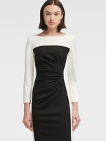 black sheath dress with blazer