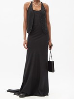 Thumbnail for your product : Ann Demeulemeester Sofia Racerback Wool-blend Jersey Maxi Dress - Black