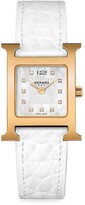Thumbnail for your product : Hermes Heure H Diamond, Rose Goldplated Steel & Alligator Strap Watch