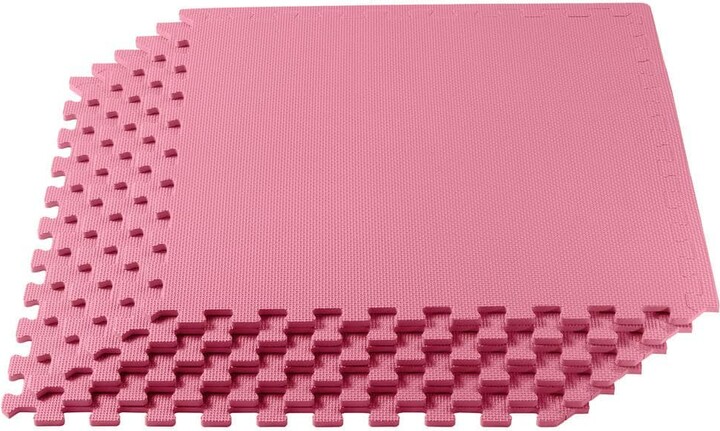 We Sell Mats Pink 24 in. W x 24 in. L x 3/8 in.Thick Multipurpose EVA Foam Exercise/Gym Tiles (4 Tiles/Pack) (16 sq. ft.)
