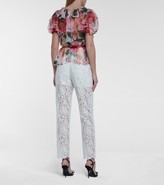 Thumbnail for your product : Dolce & Gabbana Floral silk chiffon wrap top