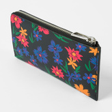Thumbnail for your product : Paul Smith Women's Black Leather 'Wild Floral' Print Large Corner Zip Wallet