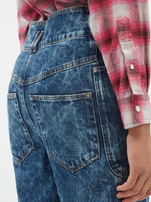 Etoile Isabel Marant High-rise Paperbag-waist Tapered-leg Jeans - Mid Denim