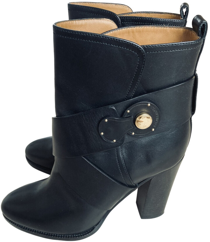 ralph lauren black leather boots