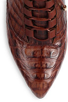 Thumbnail for your product : Alexandre Birman Lace-Up Crocodile Ankle Boots