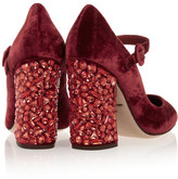 Thumbnail for your product : Dolce & Gabbana Vally crystal-embellished velvet pumps