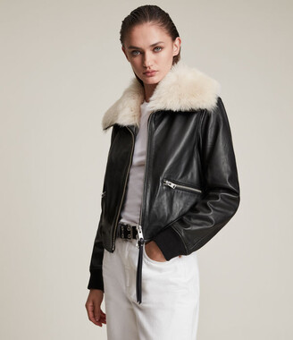 AllSaints Wisley Shearling Leather Jacket