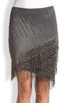 Thumbnail for your product : Haute Hippie Beaded Fringed Jersey Skirt
