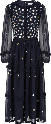 Frock and Frill midi dress with embellishment in navy