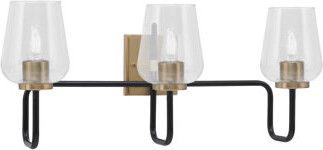 Breakwater Bay Amarmula 3 Light Bath Bar In Matte Black & New Age Brass Finish 5\