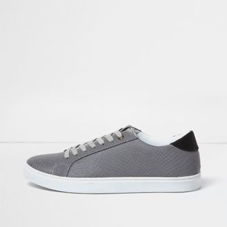 River Island MensGrey reflective scale effect sneakers