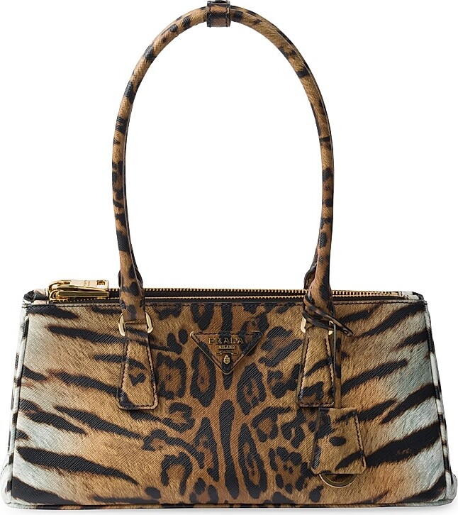 Prada Women's Galleria Medium Printed Saffiano Leather Top Handle Bag - Beige Khaki