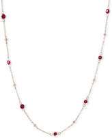 Thumbnail for your product : Effy Amorandeacute; by EFFYandreg; Ruby (1-3/8 ct. t.w.) and Diamond (1/8 ct. t.w.) Station Collar Necklace in 14k Rose Gold