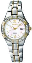 Thumbnail for your product : Seiko Mother of Pearl Dial Stainless Steel Two Tone Solar Ladies Watch