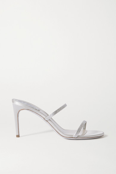 silver mules heels