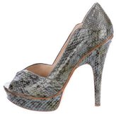 Thumbnail for your product : House Of Harlow Snakeskin Platform Pumps