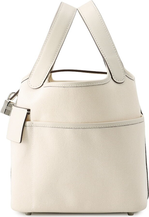 Hermes Picotin Silver Swift Leather Handbag Tote Bag (Pre-Owned)