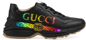 Gucci Women's Rhyton leather sneaker with logo