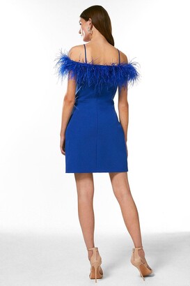 Karen Millen Feather Bardot Mini Dress