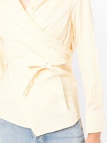 Thumbnail for your product : PortsPURE Striped Wrap Style Blouse