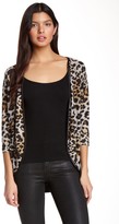 Thumbnail for your product : Mimichica Mimi Chica Leopard & Pleather Cardigan (Juniors)