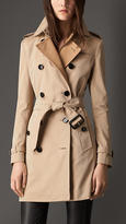 Thumbnail for your product : Burberry Gabardine Trench Coat With Check Wool Cashmere Undercollar