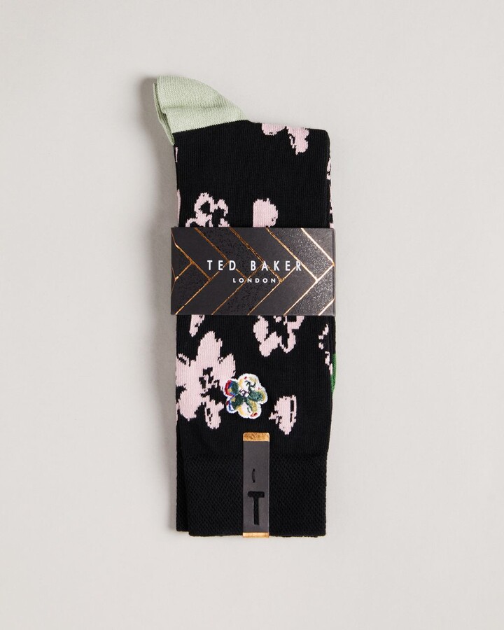 Ted Baker Flower Pattern Socks in Black - ShopStyle