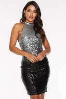 Thumbnail for your product : Quiz Black and Silver Sequin Ombre Bodycon Dress