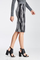 Thumbnail for your product : LOVE21 LOVE 21 Abstract Brushstroke Print Pencil Skirt