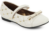 Thumbnail for your product : Simonetta Quilted leather heart embellished shoes 6-8 years