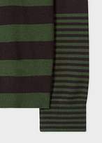 Thumbnail for your product : Paul Smith Men's Khaki Stripe Crew Neck Sweater With Textured Collar
