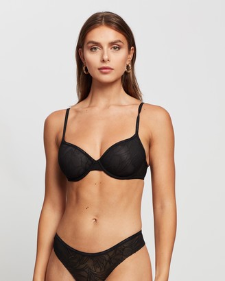 Calvin Klein Women's Black Balconette Bras - Sheer Marquisette Tropical  Lightly Lined Demi Bra - Size 10B at The Iconic - ShopStyle