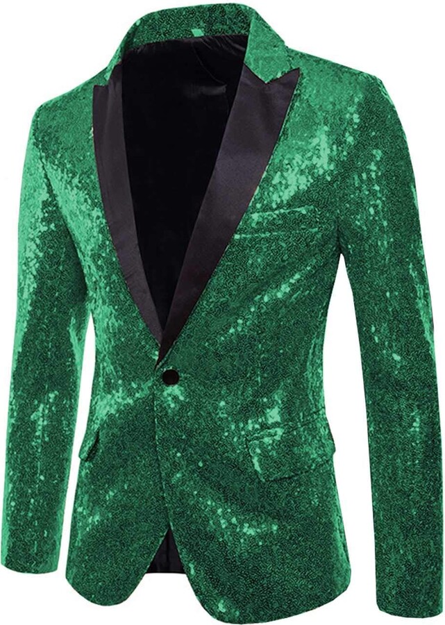 green sequin jacket mens