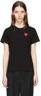 comme des garcons play black and red heart patch tshirt