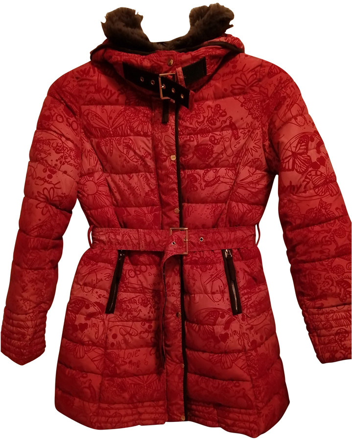 Desigual Red Polyester Coats - ShopStyle