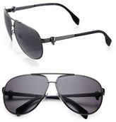 Thumbnail for your product : Alexander McQueen Metal Skull Aviator Sunglasses