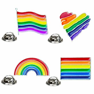 VALICLUD 8pcs One Set Colorful Rainbow Love Flag Oil Drop Brooch Fashion Collar Pin Decorative Clothes Corsage for Gay LGBT Lesbian
