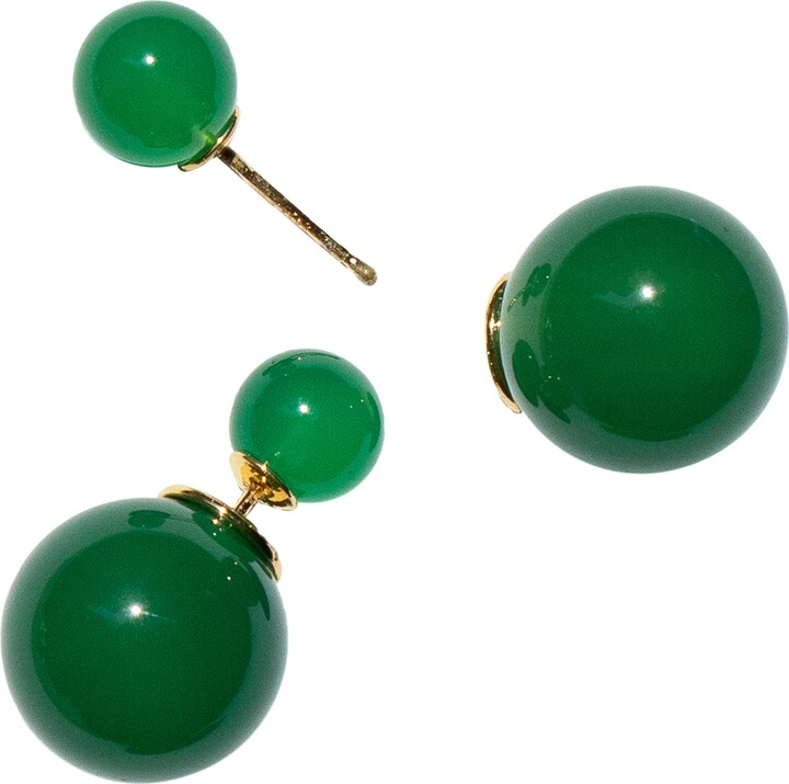 seree Orbit Duo Double ended jade stone stud earrings