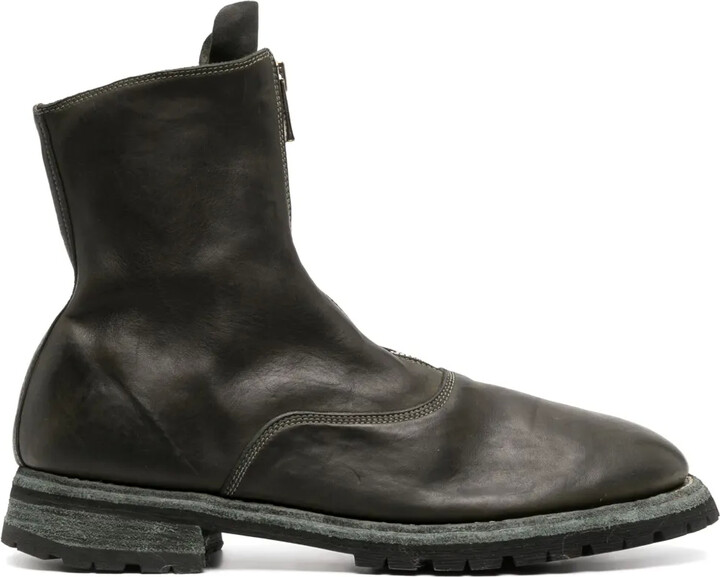 Guidi Zip-Up Leather Ankle Boots