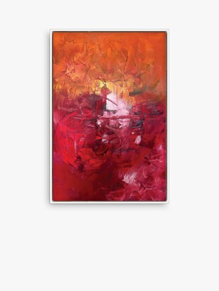 Helena Izett - 'Autumn Abstract' Framed Canvas Print, 94 x 64cm, Red