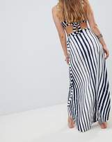 Thumbnail for your product : ASOS Design DESIGN brushed stripe jersey beach sarong skirt co-ord