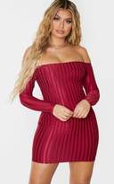 Thumbnail for your product : Bardot Burgundy Satin Stripe Detail Bodycon Dress