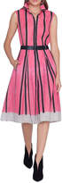 Thumbnail for your product : Akris Sleeveless Linia-Print Cotton A-Line Dress
