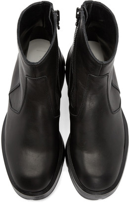 Julius Black Leather Split Boots