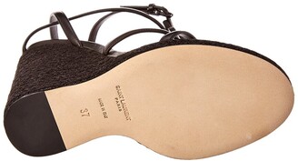 Saint Laurent Cassandra 105 Leather Wedge Sandal