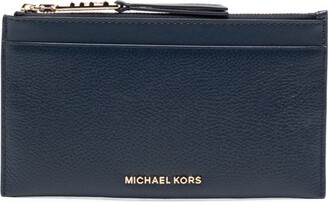 Leather wallet Michael Kors Blue in Leather - 24012832