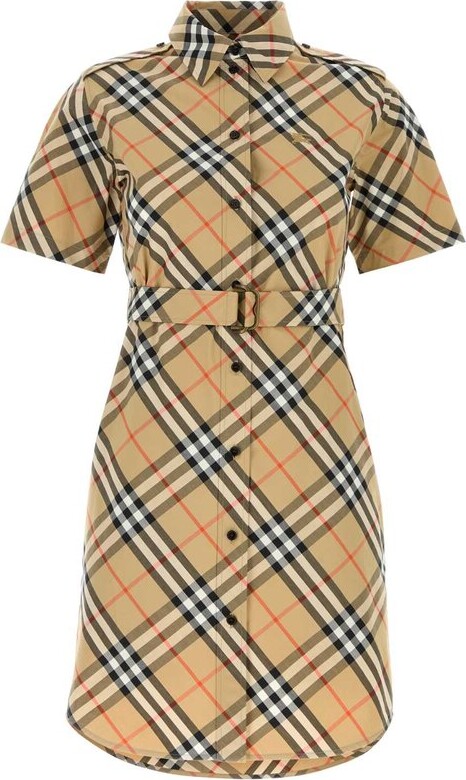 Burberry Checked Belted Shirt Dress