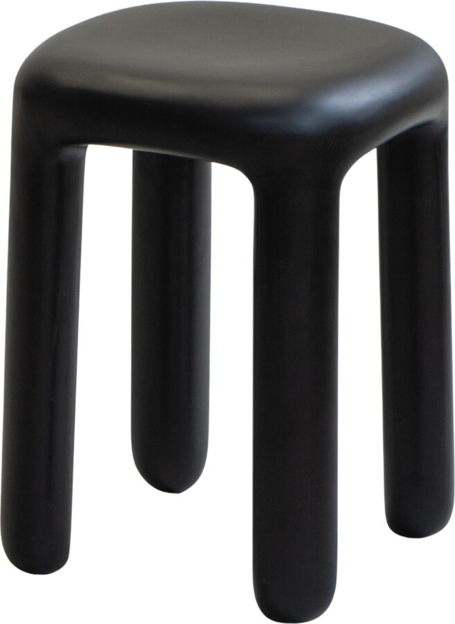 Ming Design Studio Contemporary, Asian Modern Side Table / Stool In Stained Wood, Bold Side Table