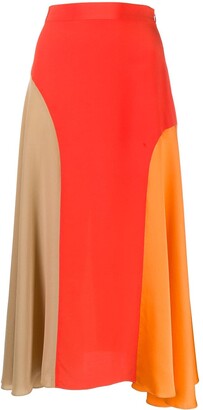Chinti and Parker Panelled Silk Skirt