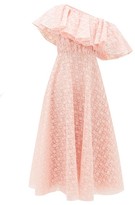 Thumbnail for your product : Giambattista Valli Sunflower-lace Ruffled One-shoulder Dress - Light Pink